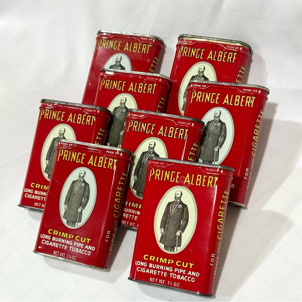 Vintage Prince Albert tobacco tins. Set of 8.